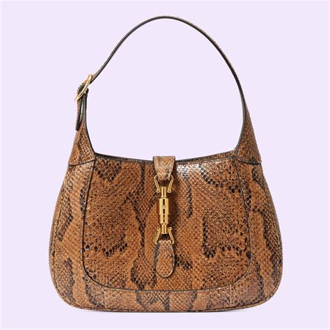 Jackie 1961 small python bag in Brown Precious Skins 